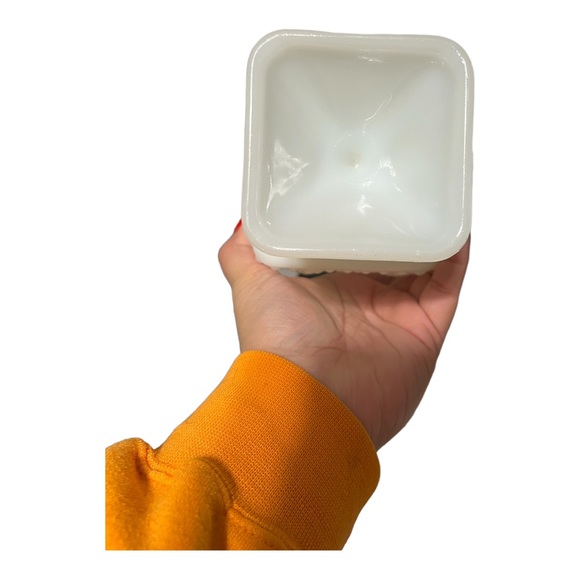 Vintage 50s Milk Glass Pedestal Dish Harvesr Graoe Pattern - Picture 6 of 10